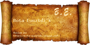 Bota Euszták névjegykártya